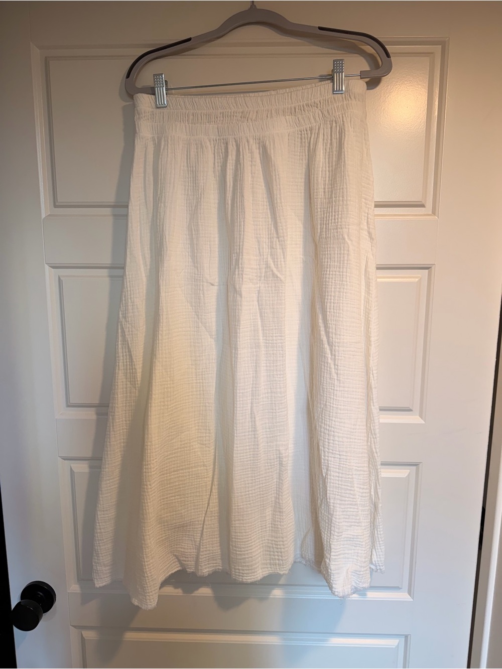 Nation LTD Cream White Midi Skirt double gauze